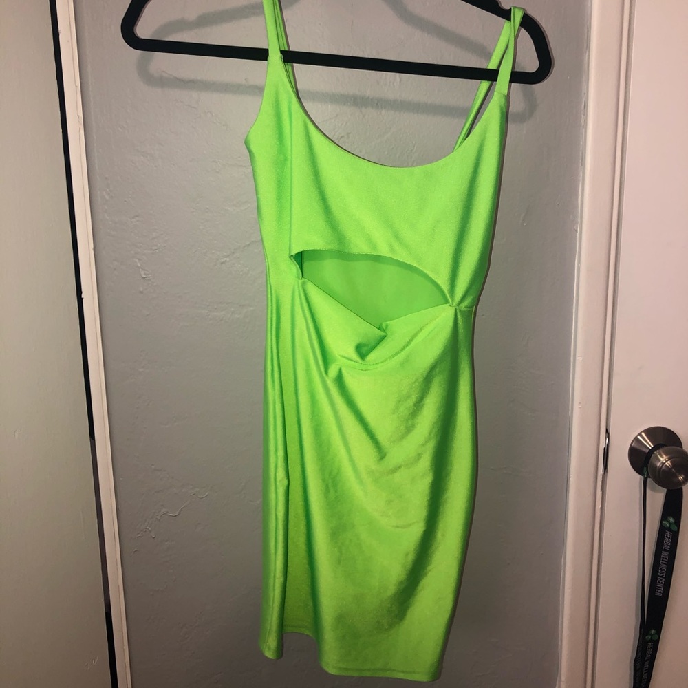 Neon green dress